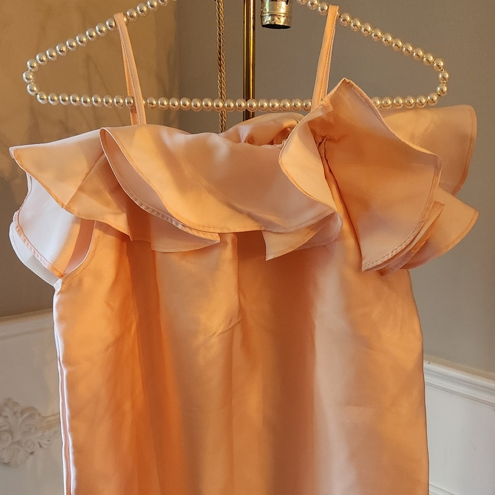 Girls peach Airfish designer dress size XL 11/12yrs. New without tags